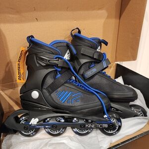 NIB NWT!! K2 Kinetic 78 Inline Skates Black and Blue Mens 8